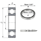 6812 Deep Groove Ball Bearing for Scooter Skateboard Wheel (60x78x10mm)