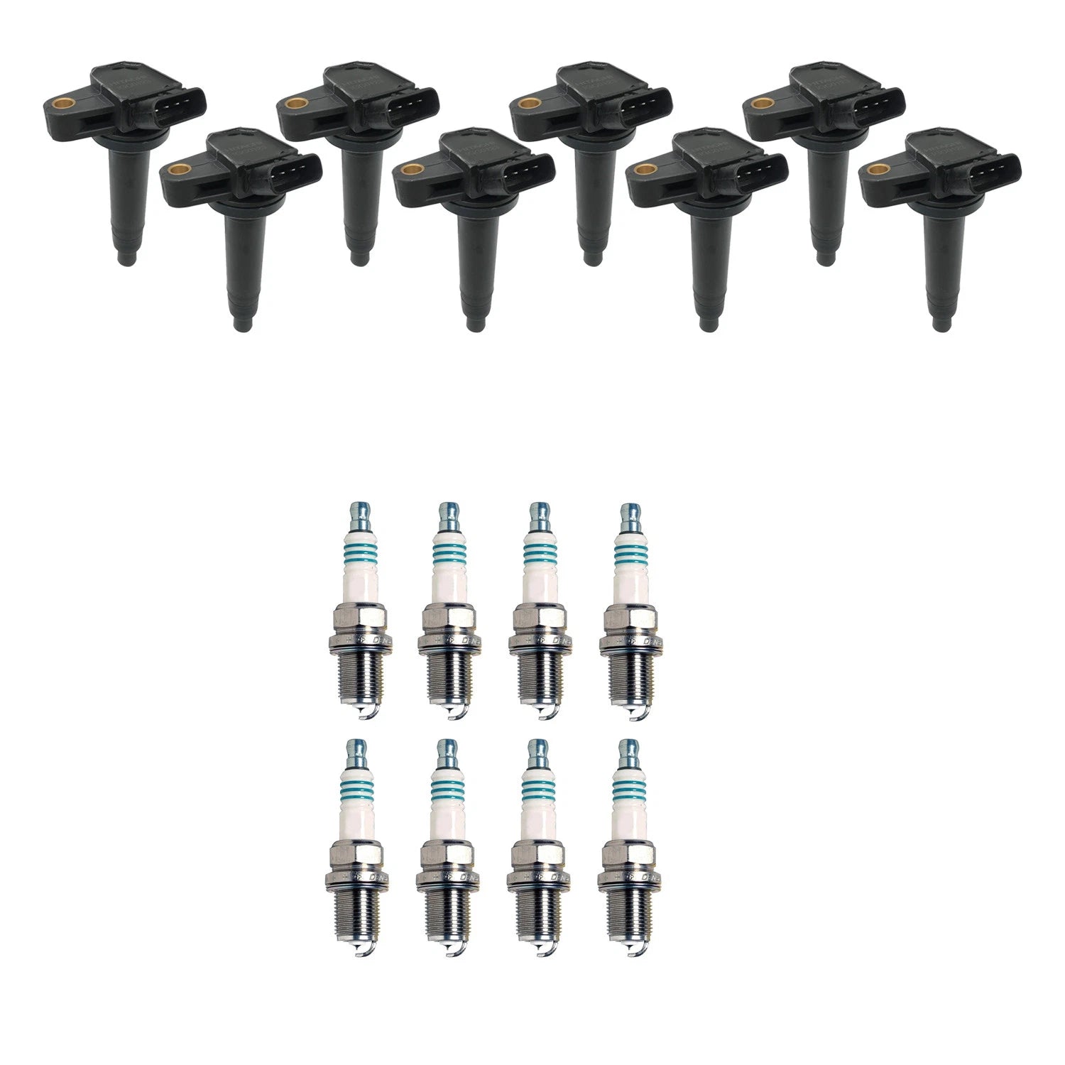Set of 8 Ignition Coils & Denso Iridium Spark Plugs for SC430 Sequoia V8 (2001–2022)