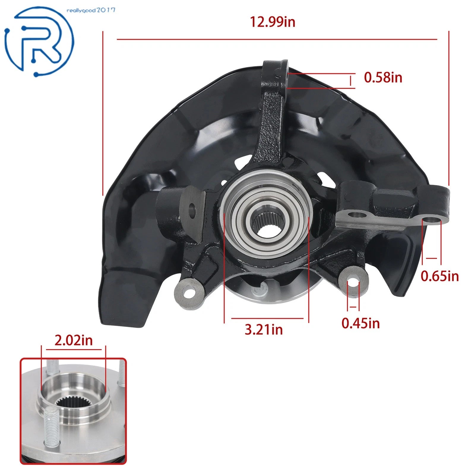 Front Left Steering Knuckle & Wheel Hub Bearing for Lexus RX330 RX350 (2004-2009)