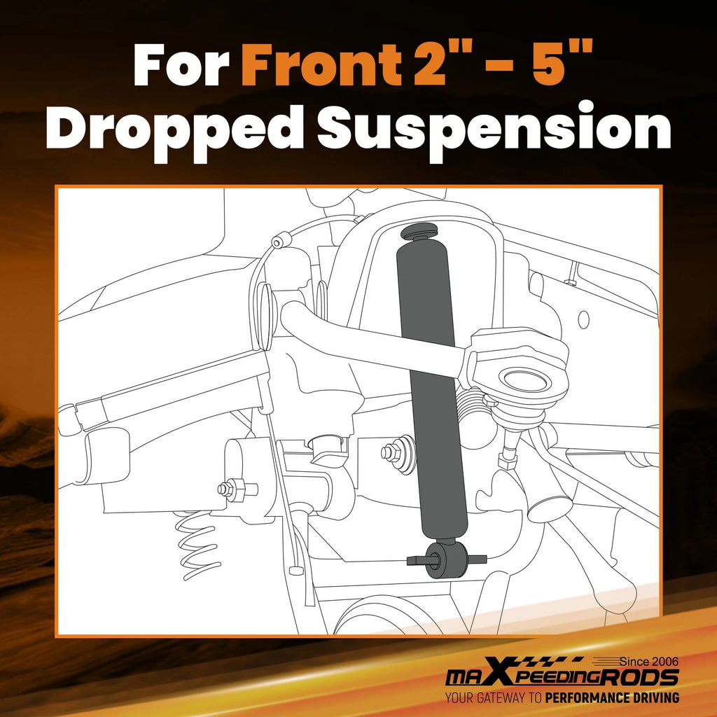 2X Front Lowering Shocks for Chevrolet S10/GMC Sonoma RWD (1982–2004)