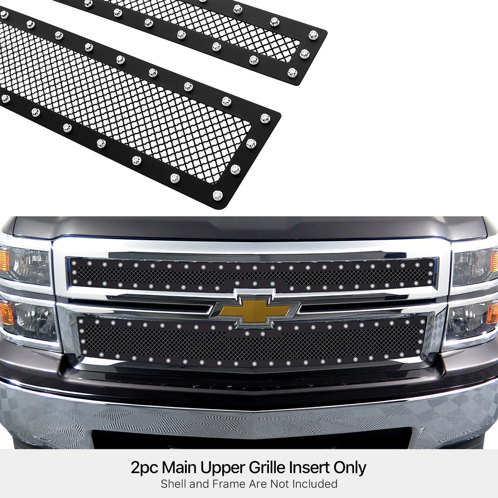 Stainless Black Rivet Mesh Grille for Chevy Silverado 1500 (2014-2015)