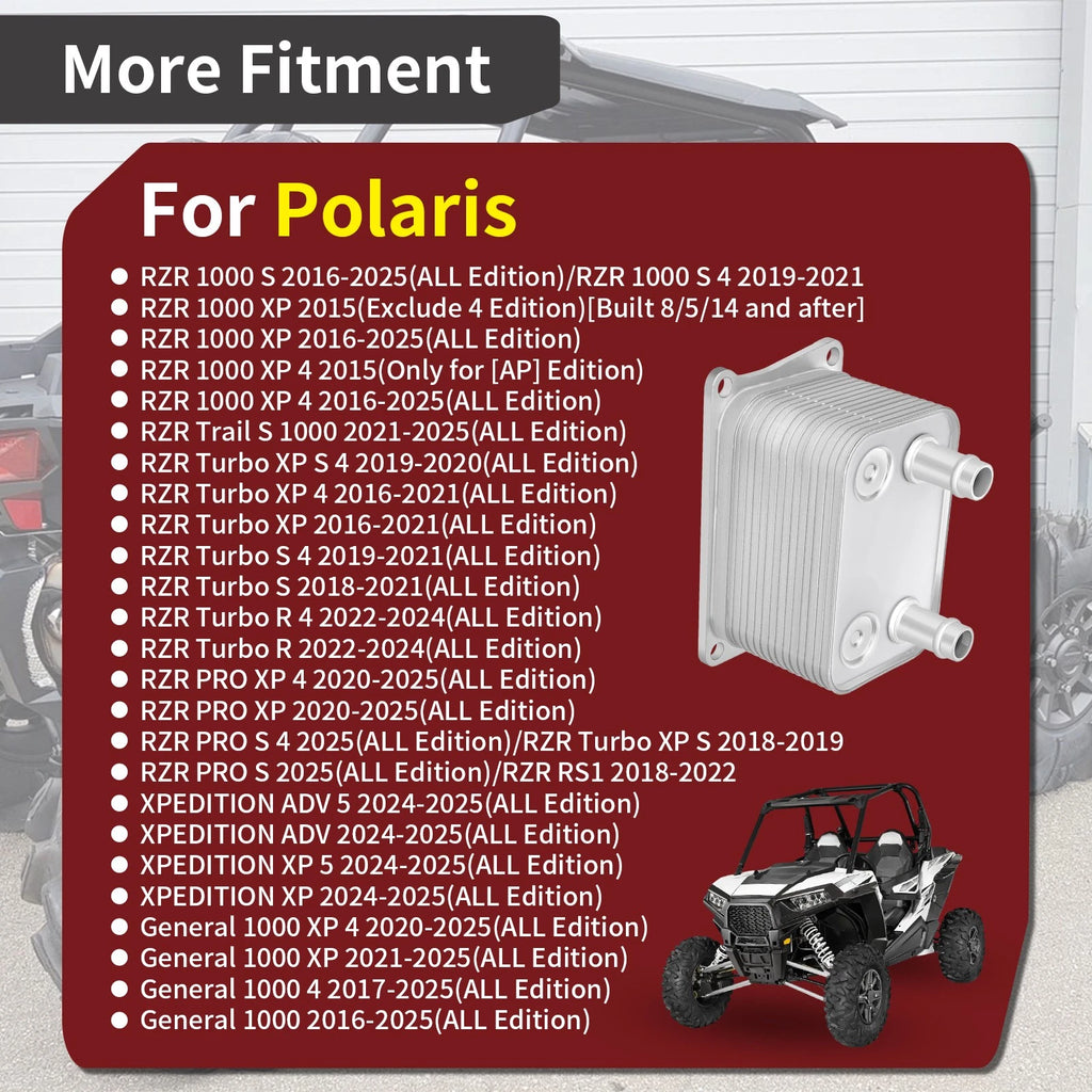 Oil to Water Cooler 1240820 for Polaris General 1000 XP 4 (2016–2025)