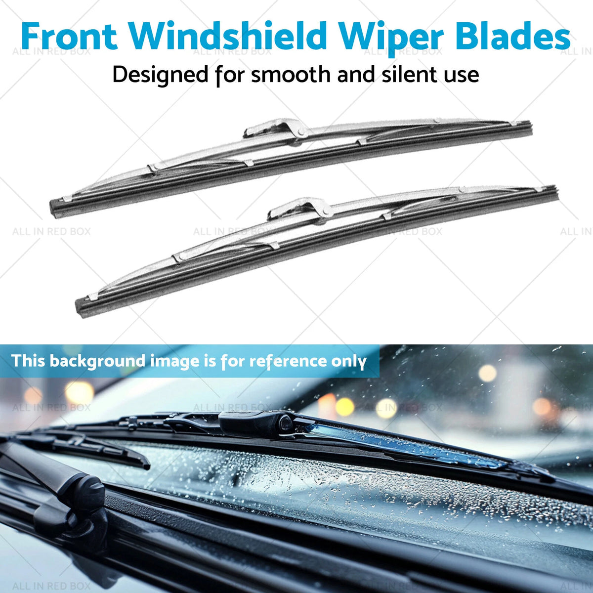 Set of 2 Polished Stainless Steel Wiper Blades for Classic Cars (12")