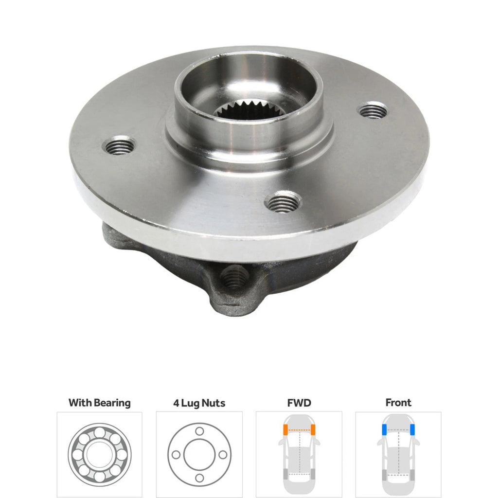Wheel Hubs for Mini Cooper (2002–2006) Front Left & Right 4 Lug with Bearing