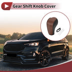 1 Pc Gear Shift Knob Cover for Ford Edge (2011–2014) Brown Faux Leather