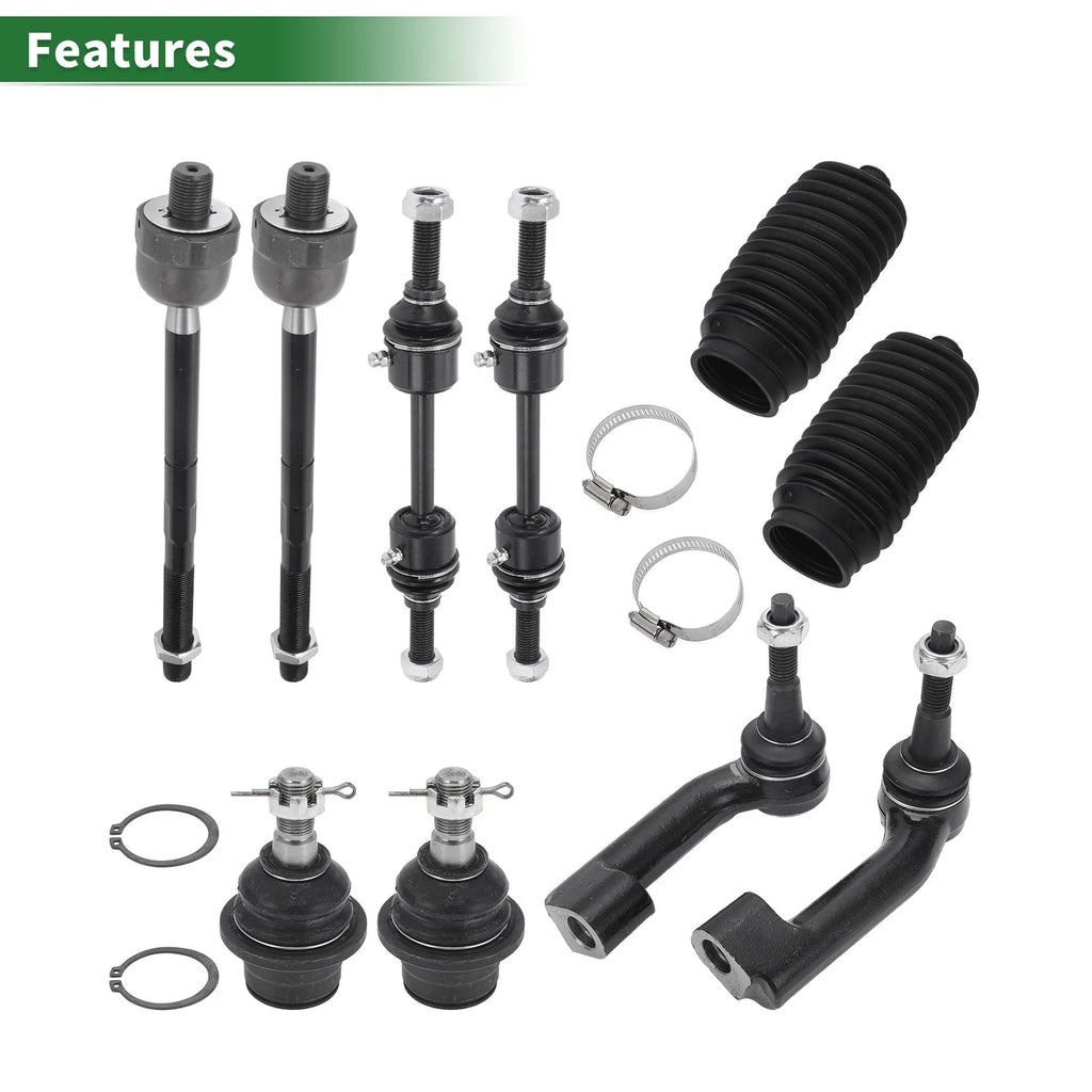 10X Front Suspension Kit Tie Rod Ends Sway Bar Link Ball Joint for Ford F-150 (2004–2023)