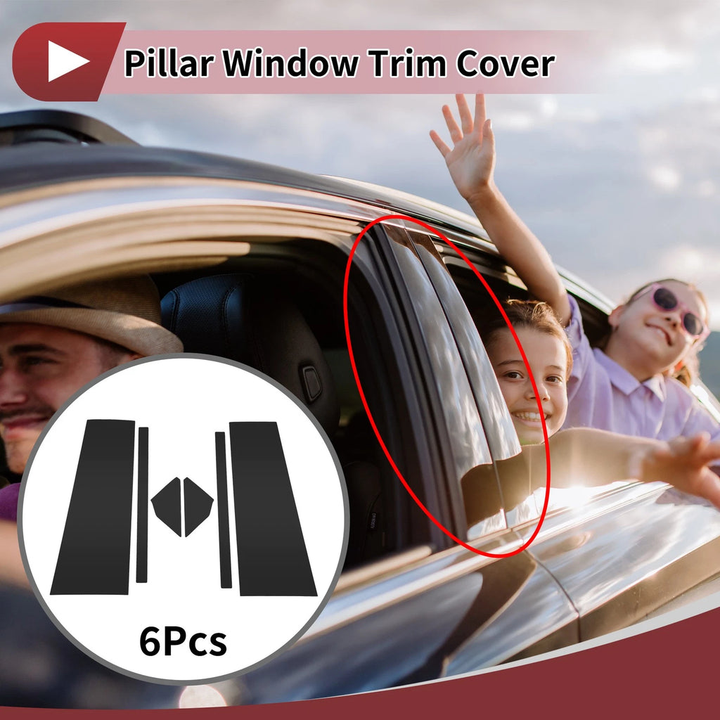 6 Pcs Car Door Pillar Window Trim for Ford Bronco (2021–2023) Black