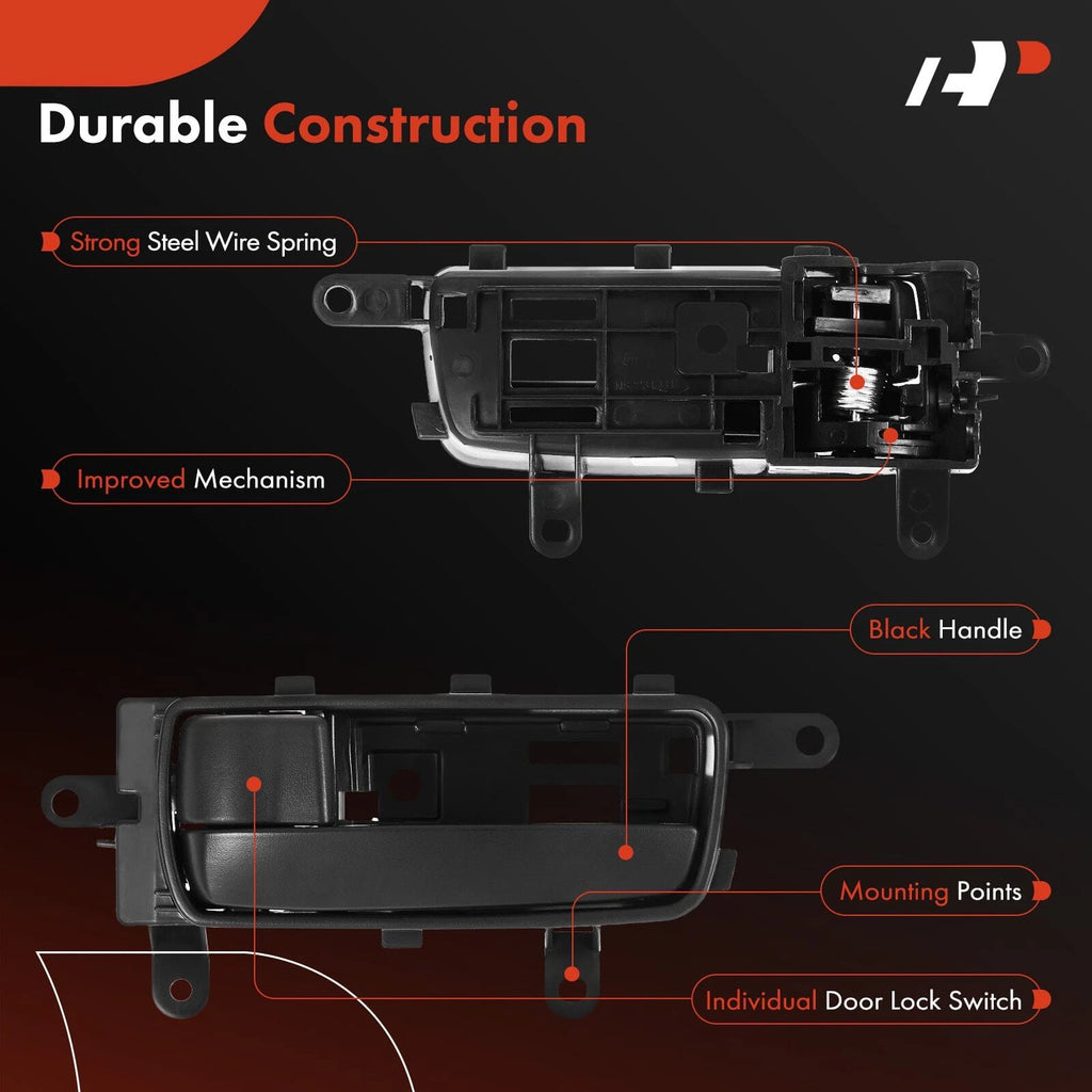 Driver Interior Door Handle for Nissan Sentra (2007-2012) Black Plastic