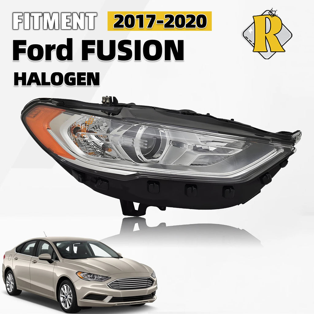 Halogen Headlight for Ford Fusion (2017–2020) Right Passenger Side
