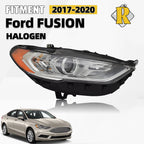 Halogen Headlight for Ford Fusion (2017–2020) Right Passenger Side