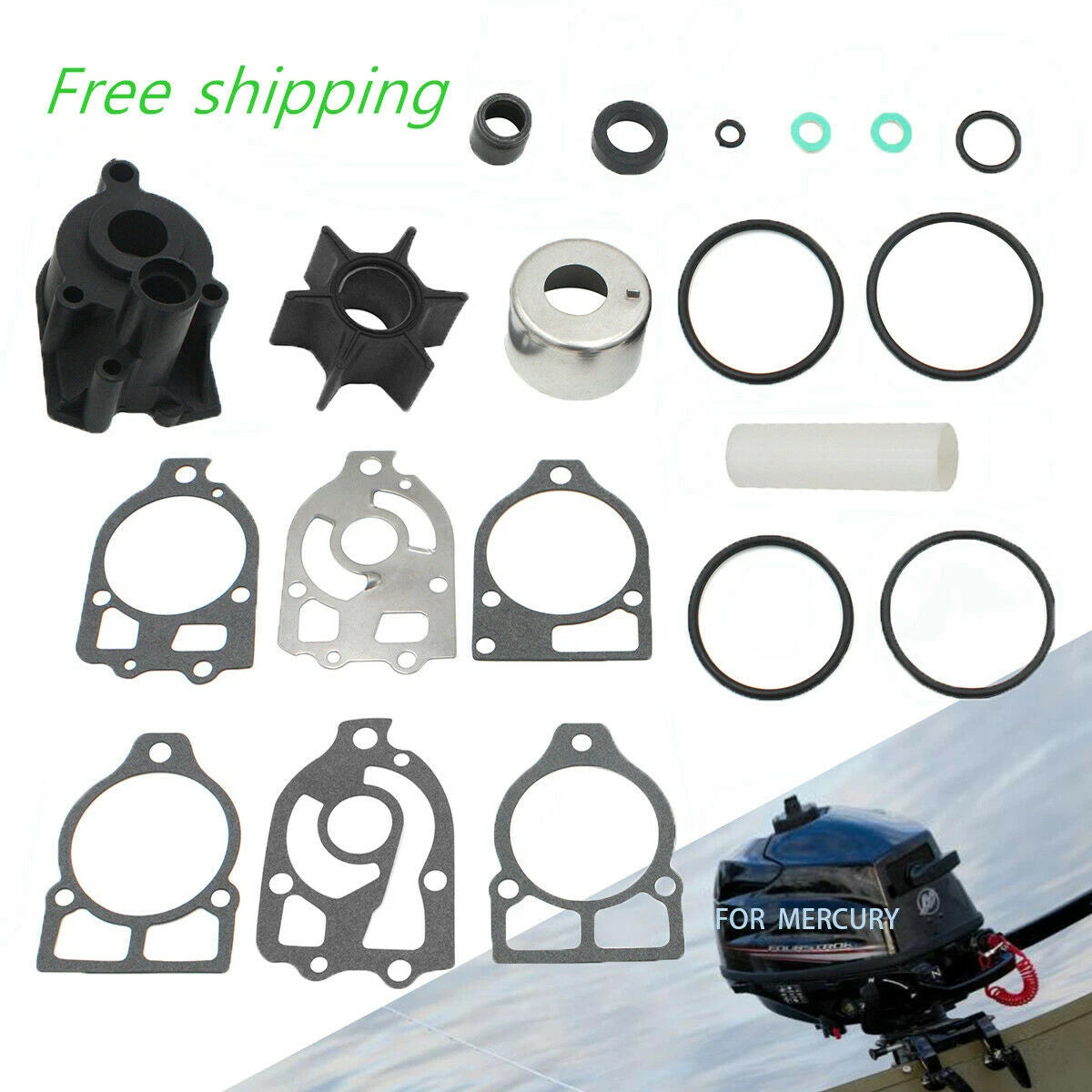 Water Pump Kit for Mercruiser Alpha One, Mercury V6 (replaces 46-96148T8)