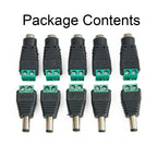 10 Pack Male Female Screw Terminal DC Power Adaptors