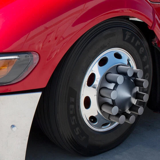 Matte Black Cylinder Lug Nut Covers Thread-On 33mm for Ford F-150 (2004–2014)