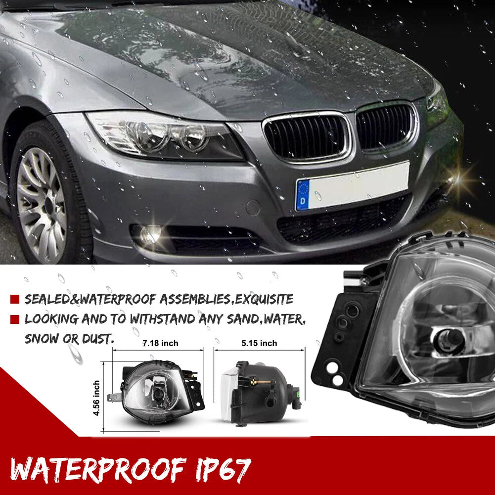 Set of 2 Clear Fog Light Lamps for BMW E90 325i 328i 330i 335i (2006–2008)
