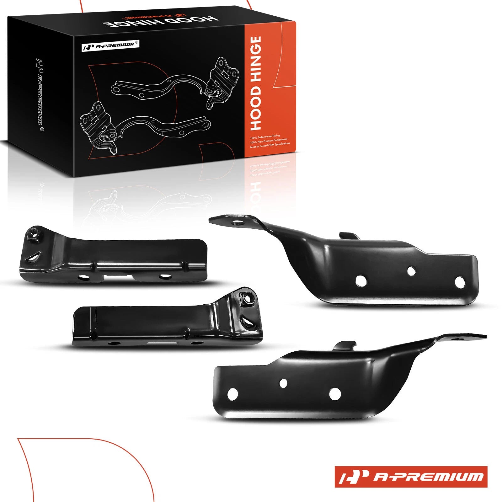 Set of 4 Front Upper & Lower Hood Hinges for Chevy Impala Limited (2014–2016)