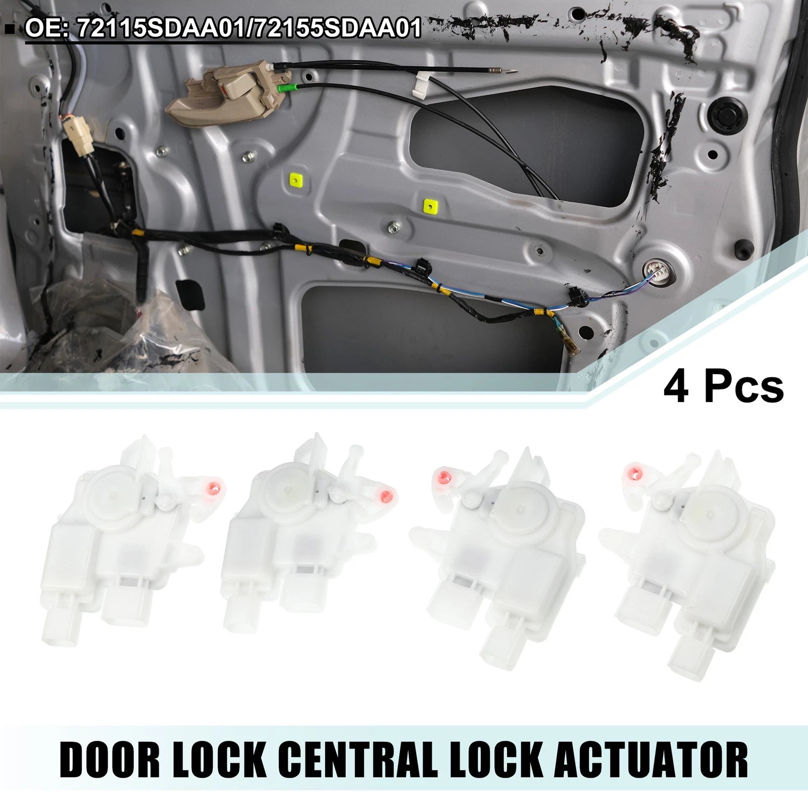 Set of 4 Door Latch Actuators for Honda Accord (2003–2007)