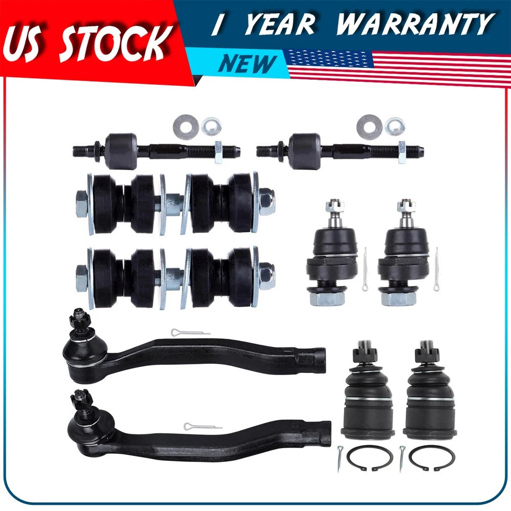 10PC Front Suspension Ball Joints Tie Rods Sway Bars for Honda Accord (1991–1992)