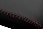 Leather Console Lid Armrest Cover for Ford Escape (2001–2004) Red Stitch