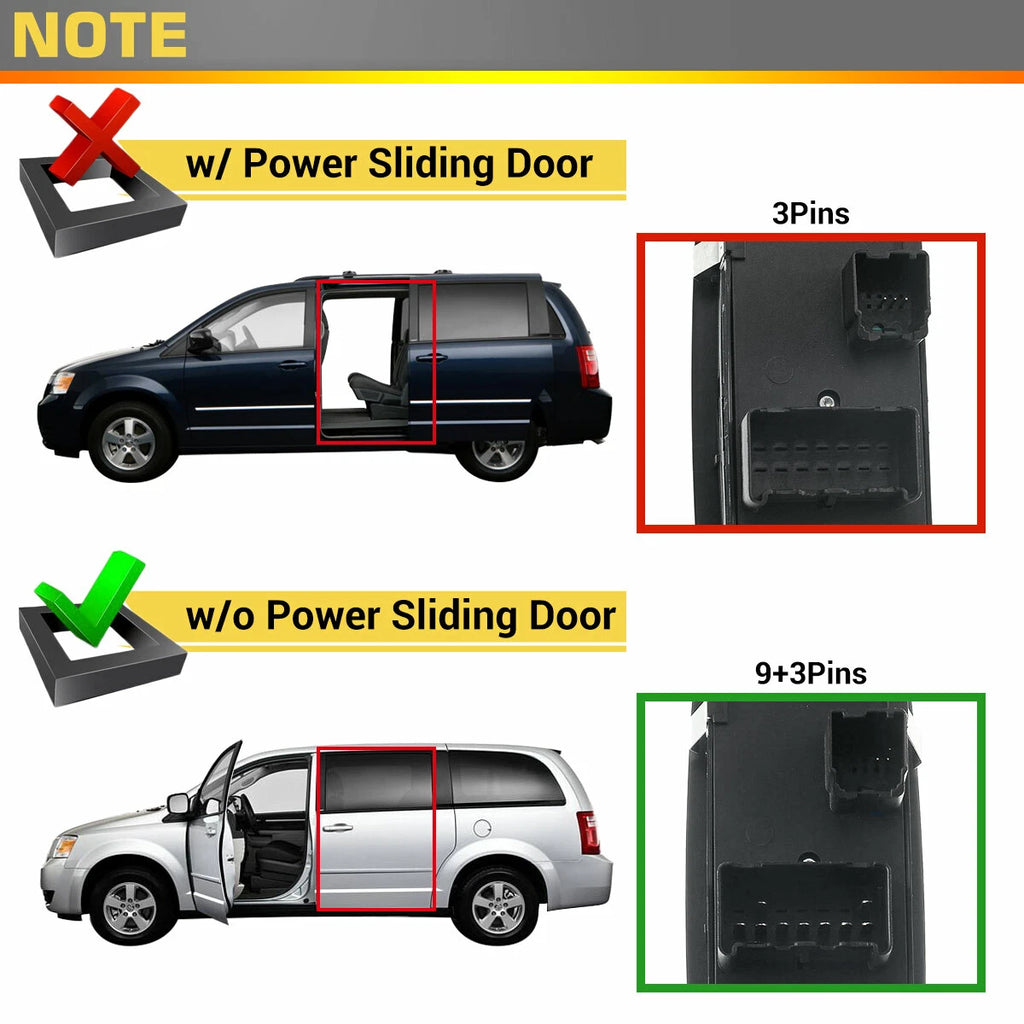 Front Left Power Window Switch for Dodge Grand Caravan (2008-2009)