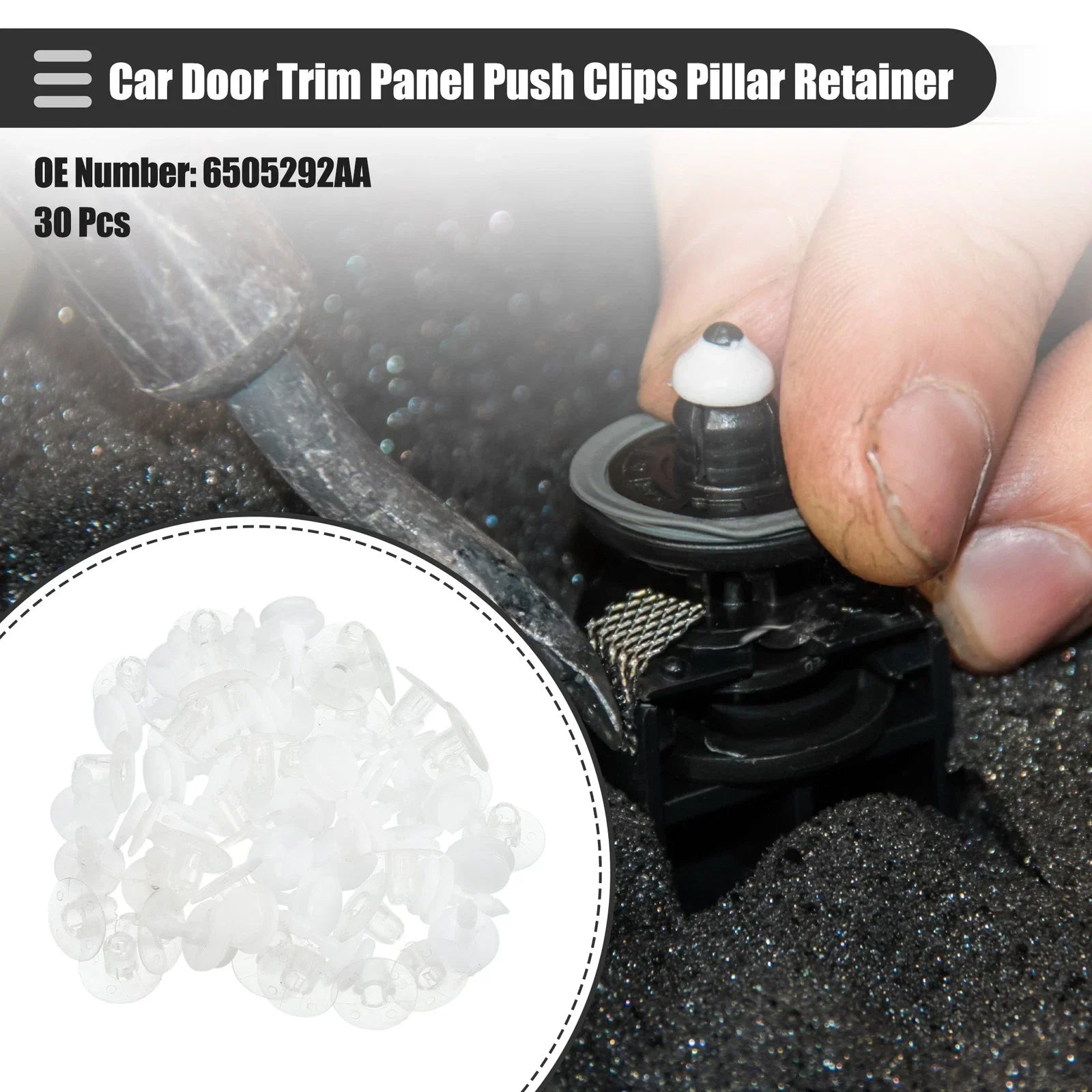 30 x Car Door Trim Panel Push Clips for Dodge (No. 6505292AA)