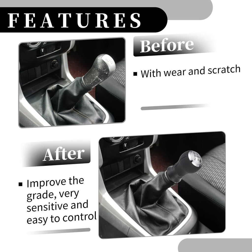 5 Speed Manual Gear Shift Knob for Toyota Yaris (2005–2010) Plastic Silver Tone