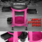 Rolling Stool for Garage Mechanics (5.5"W X 9.5"L, 300lbs Capacity)