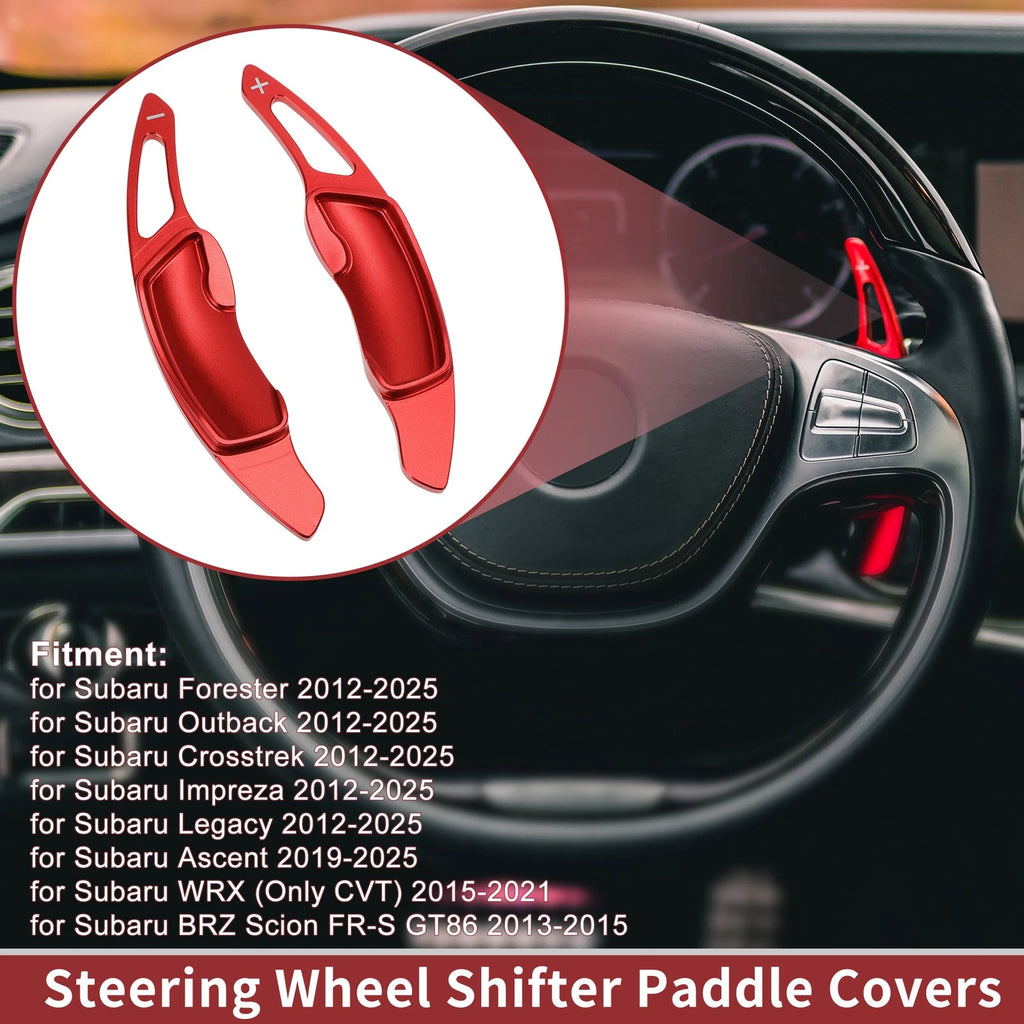 2X Red Aluminum Alloy Steering Wheel Paddles for Subaru Crosstrek (2012–2025)