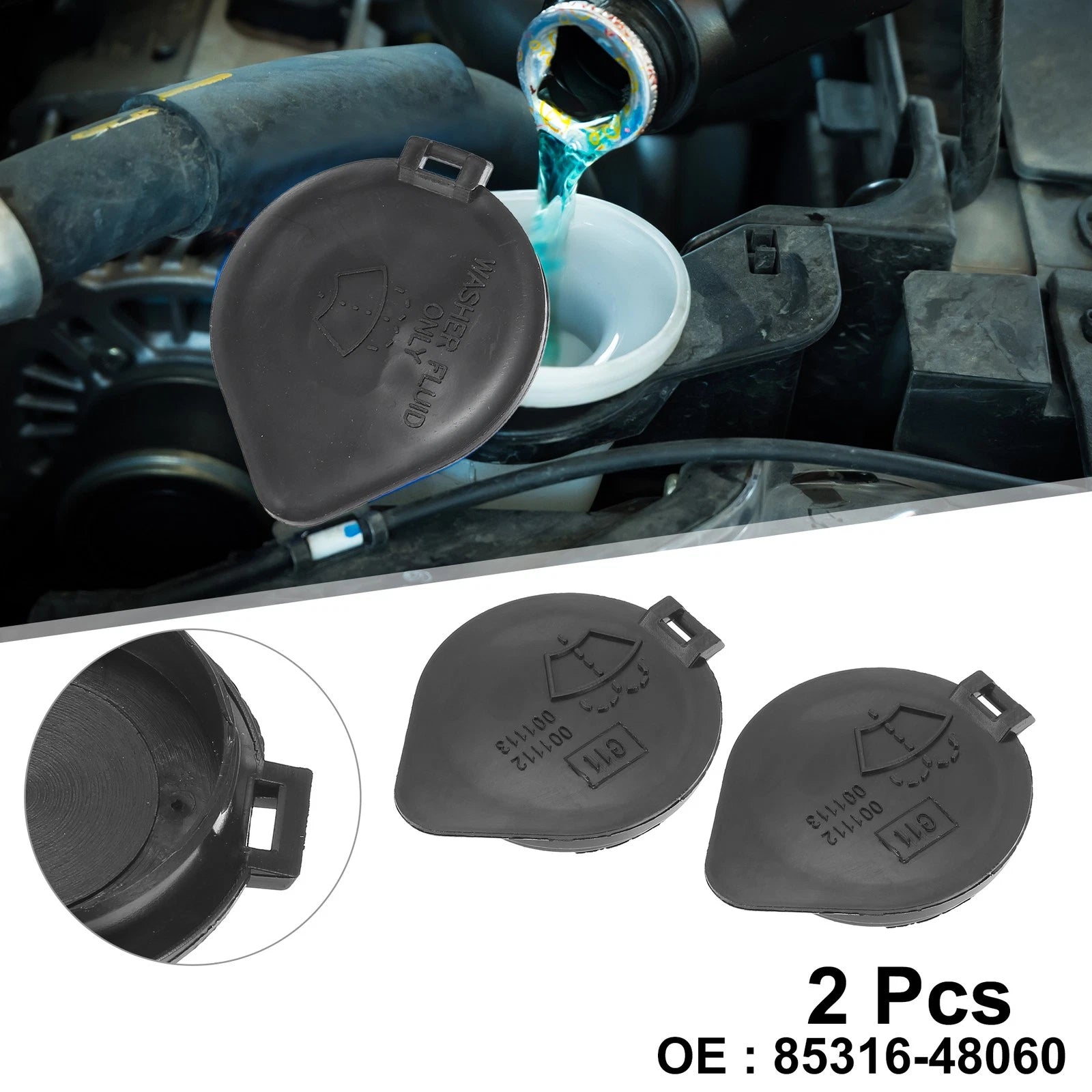 2 Pcs Windscreen Washer Fluid Reservoir Cap for Toyota Lexus 