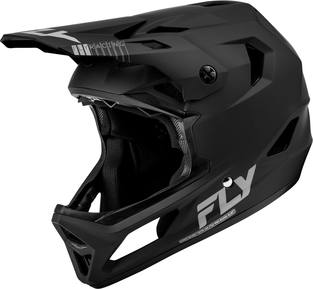 Rayce Full-Face Bicycle Helmet for FLY RACING (Matte Black, Large)