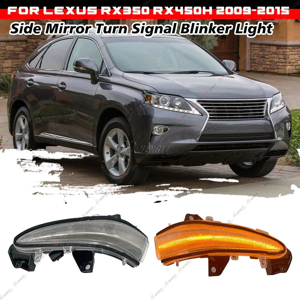 2x Sequential LED Side Mirror Turn Signal for Lexus RX450H RX350 (2009–2015)