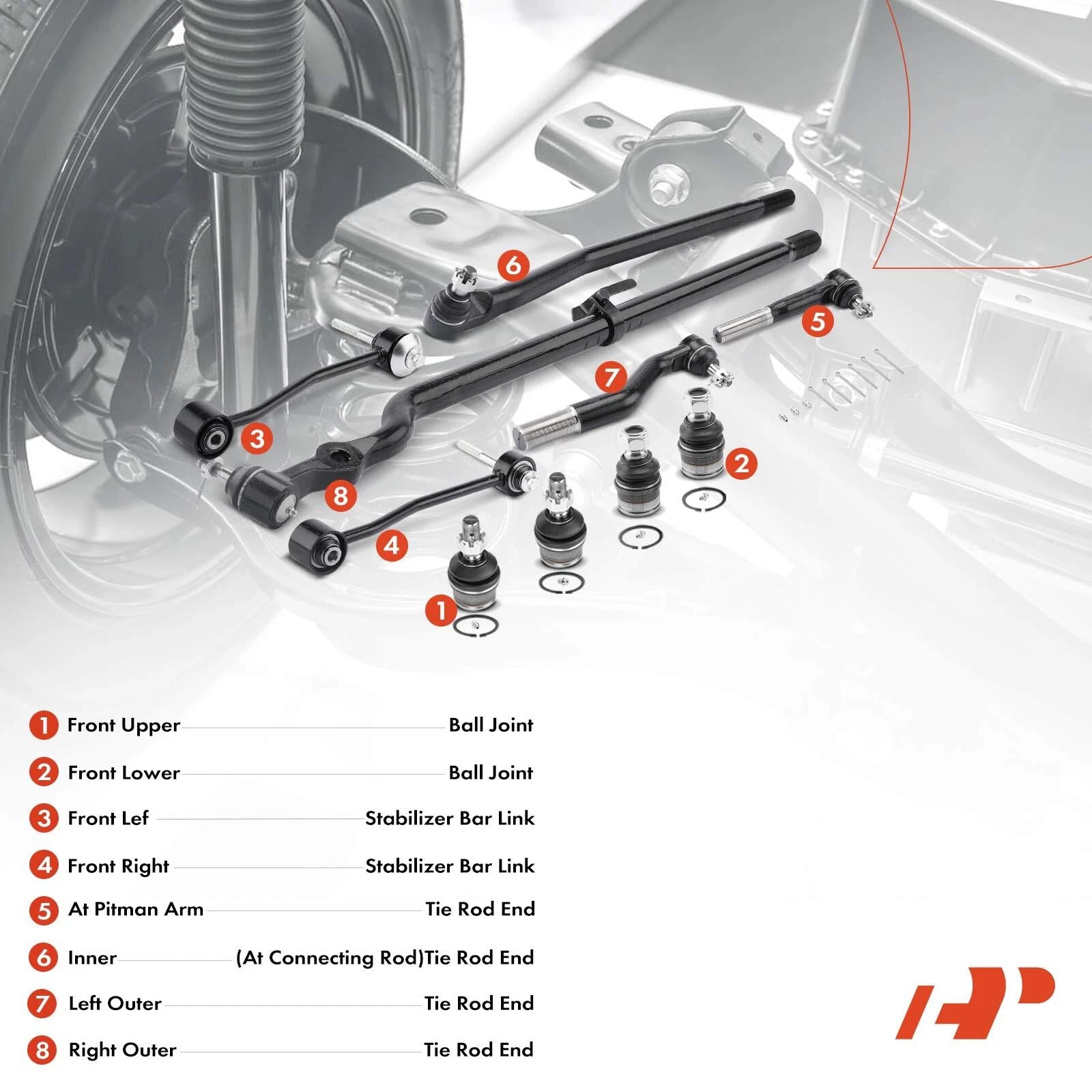 10x Front Side Sway Bar Link for Ford F-250 Super Duty (2000–2004)