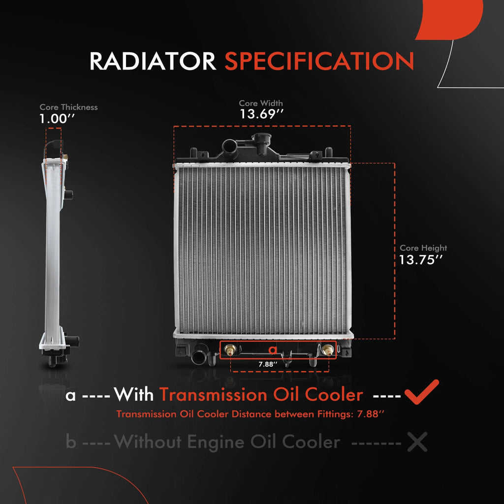 Radiator for Chevrolet Metro, Pontiac Firefly, Suzuki Swift (1995–2001)