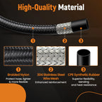 5Ft Nylon Braided Stainless Steel Fuel Hose for Universal Applications