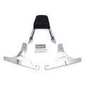 Chrome Flame Backrest Sissy Bar with Leather Pad for Harley Softail (1984–2023)