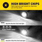 3/4" Strobe and Steady Marker Lights Dual Function 12V 24V