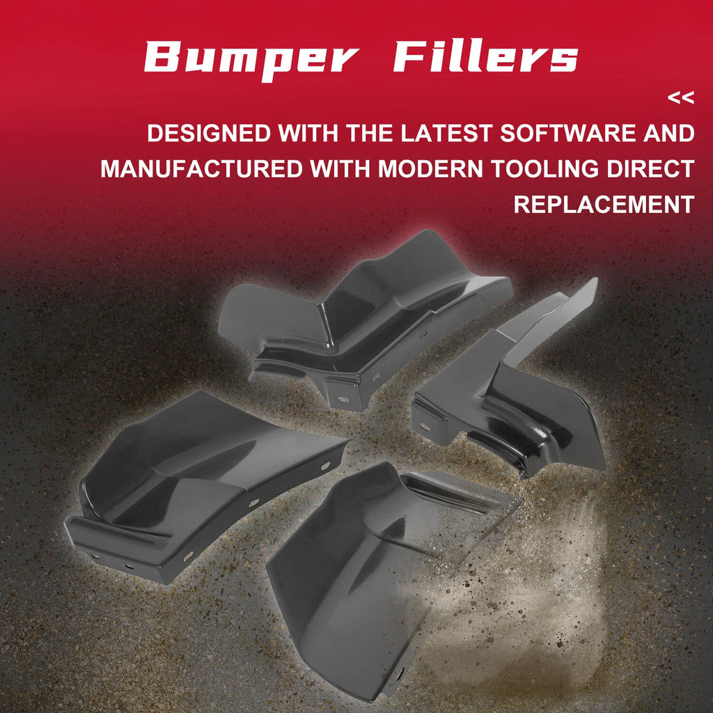 Set of 2 Front & Rear 1/4 Panels Bumper Filler for Chevrolet Caprice/Impala (1980–1985)