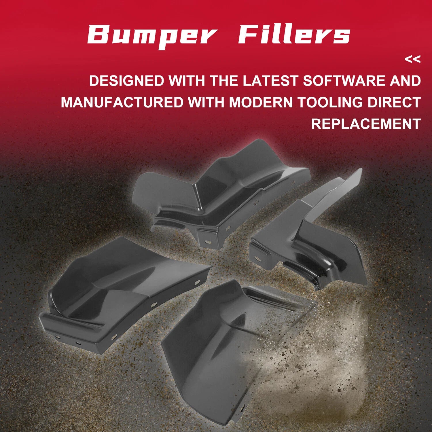 Set of 2 Front & Rear 1/4 Panels Bumper Filler for Chevrolet Caprice/Impala (1980–1985)