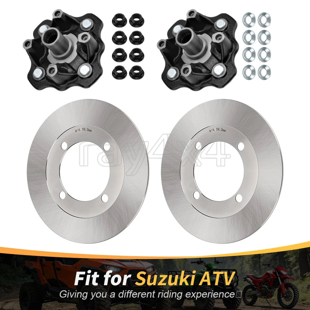 2X Front Wheel Hub w/Rotor for Suzuki Vinson 500 LT-A500F (2002–2003) #54110-38F20