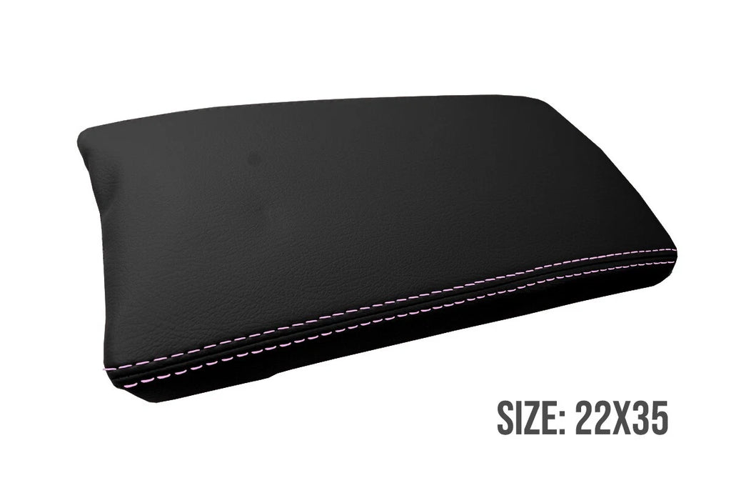 Leather Console Lid Armrest Cover for Toyota Prius (2010–2015) Pink Stitch