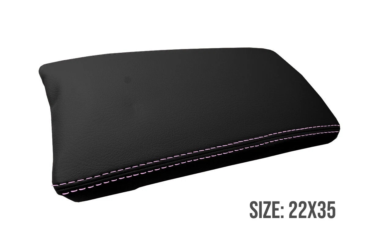 Leather Console Lid Armrest Cover for Toyota Prius (2010–2015) Pink Stitch