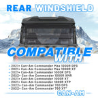 Smoke Rear Windshield for Can-Am Commander 700/1000R (2021–2025) ATV