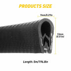 16ft Rubber Door Edge Trim Molding Seal Strip for Car