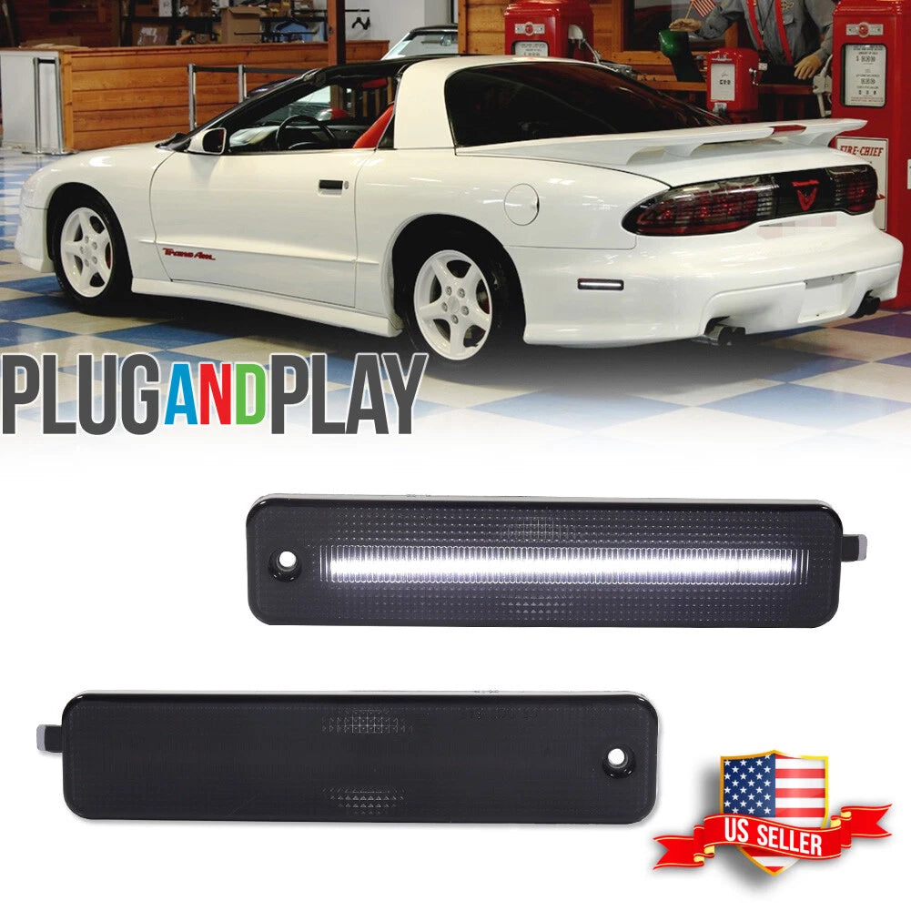 2X Smoked White LED Rear Side Marker Lights for Pontiac Firebird (1993–2002)