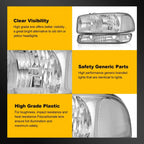 Chrome Headlight Assembly and Bumper Lamps for GMC Sierra 1500 2500 3500 (1999–2007)