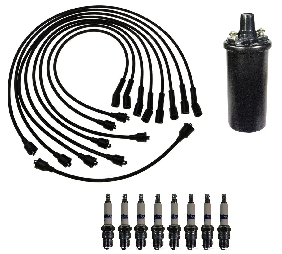 Ignition Wires & Spark Plugs Kit for Chevy Malibu GMC Sprint (1978–1983)