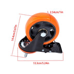 Set of 4 Caster Wheels with Brake for Universal Use (4")