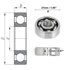 6301 Deep Groove Ball Bearing for Scooter Skateboard Wheel (12x37x12mm)