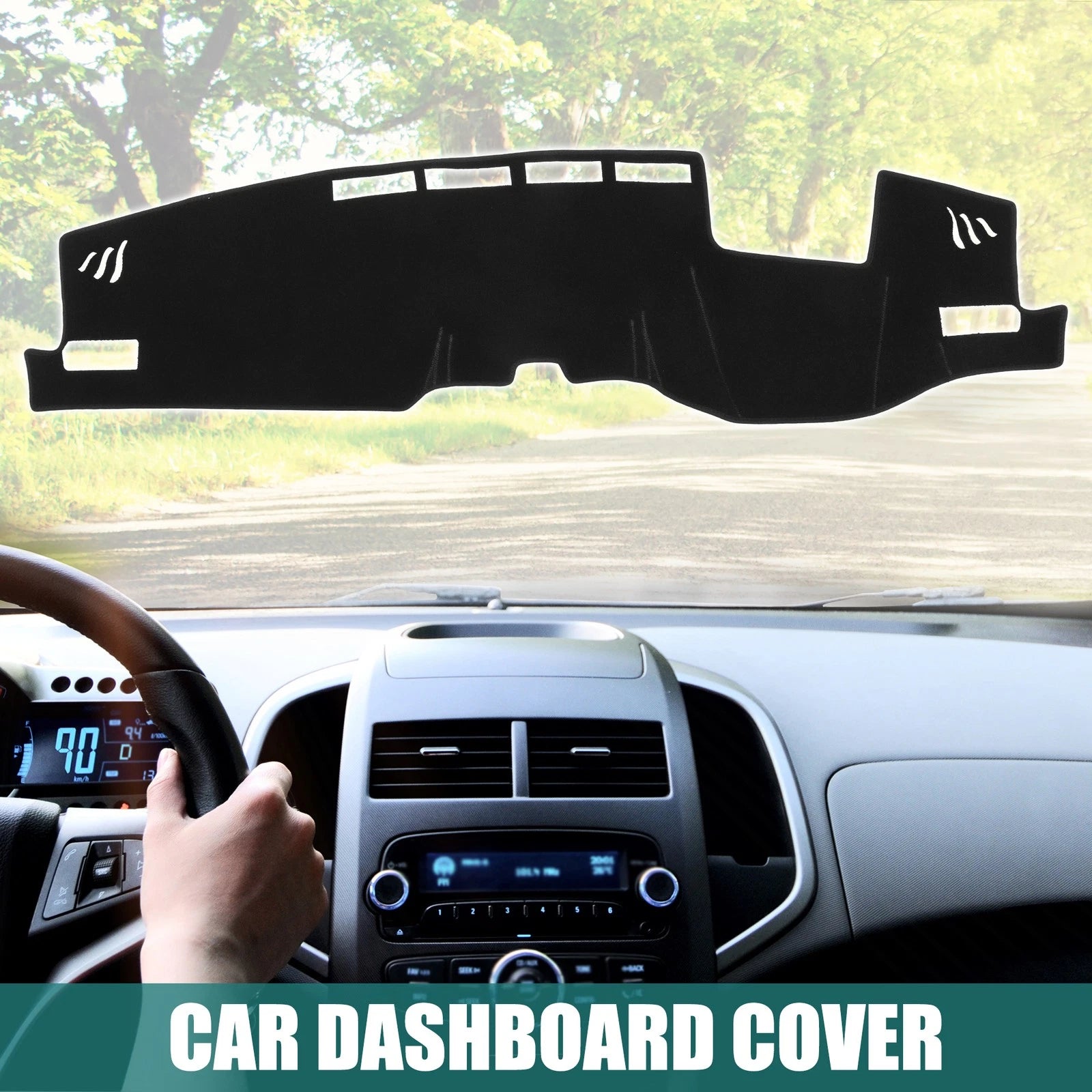 Dashboard Cover Mat for Toyota Harrier 80 Series (2020–2022) - Black Polyester