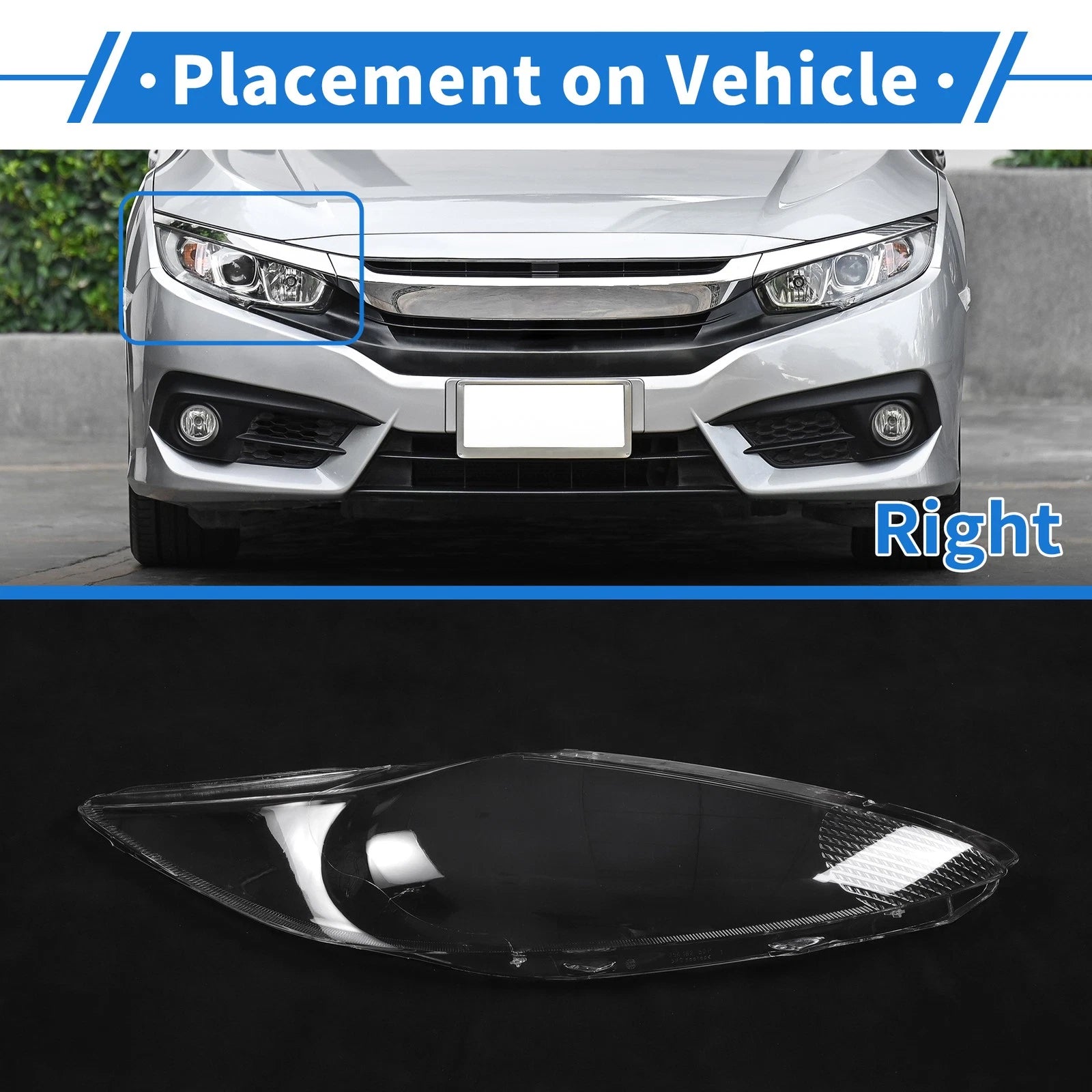 Headlight Lens Cover for Ford Fiesta (2009–2012) PC Clear