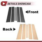 6 Pcs Door Pillar Window Trim for Nissan Titan (2004–2015) Carbon Fiber Black